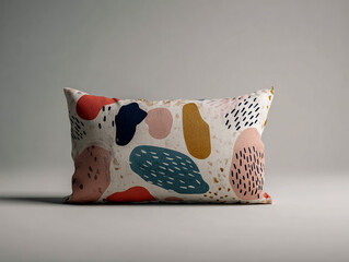 Decorative pillow with abstract pattern isolated on white background