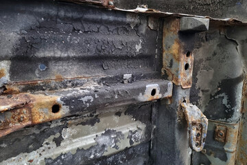 Weathered Industrial Metal Surface with Rusted Textures for Background Design