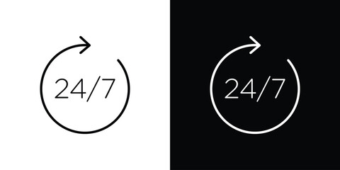 24 7 icon. Symbol for your web site design, logo, app, UI. Vector illustration. EPS10