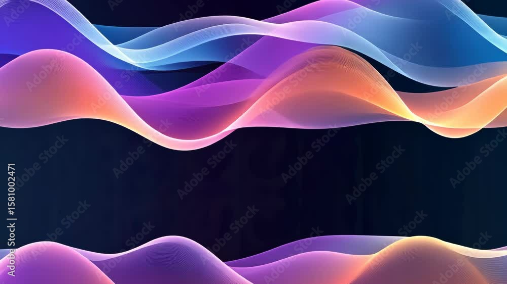 Poster experience a captivating flow of colorful waves that dance across the screen, showcasing vibrant pat