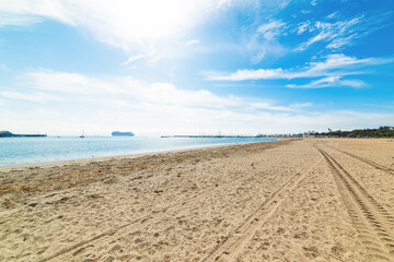 Cloudy sky over East Beach in Santa Barbara
