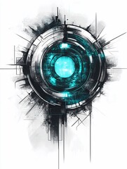 Abstract futuristic digital eye