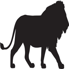 Lion silhouette vector illustration for logo design and graphic resources isolated on white background