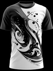 Abstract graphic tee, black and white
