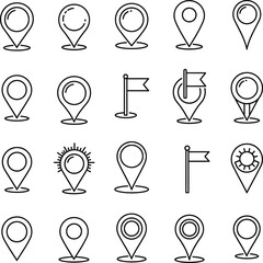 Location Pin & Map Pointer Icon Set - Navigation & GPS Symbols