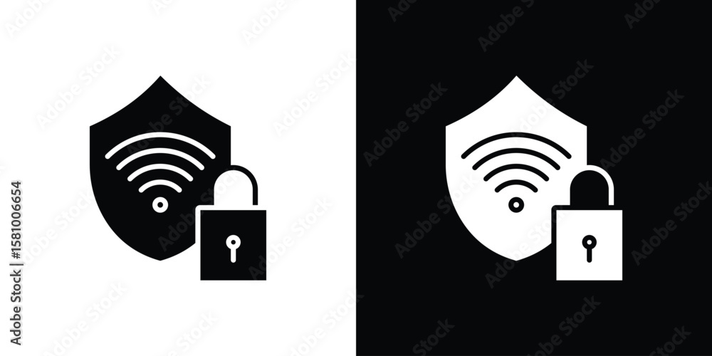 Poster wifi security icon symbol. simple, flat design for web and mobile app