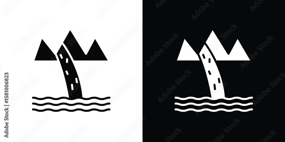 Poster waterfall icon symbol. simple, flat design for web and mobile app
