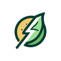 A stylized logo featuring a leaf and lightning bolt, symbolizing eco-friendly energy solutions