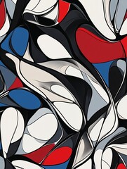 Abstract pattern of swirling shapes and colors