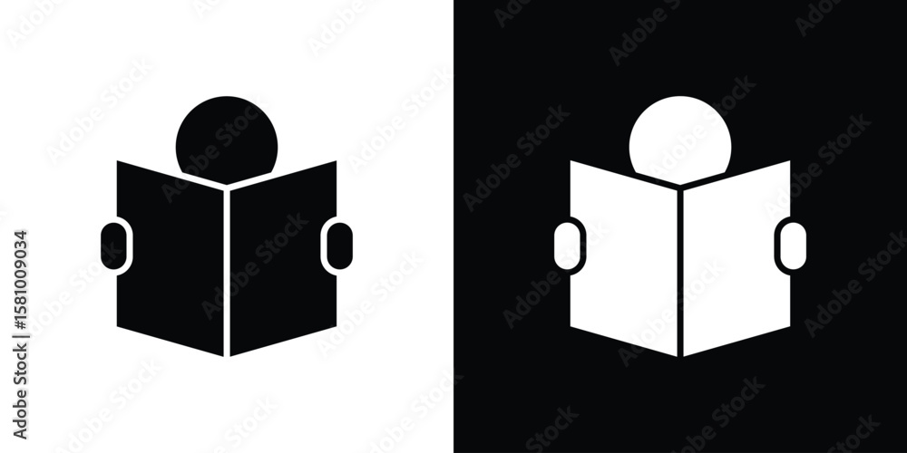 Poster reading icon symbol. simple, flat design for web and mobile app