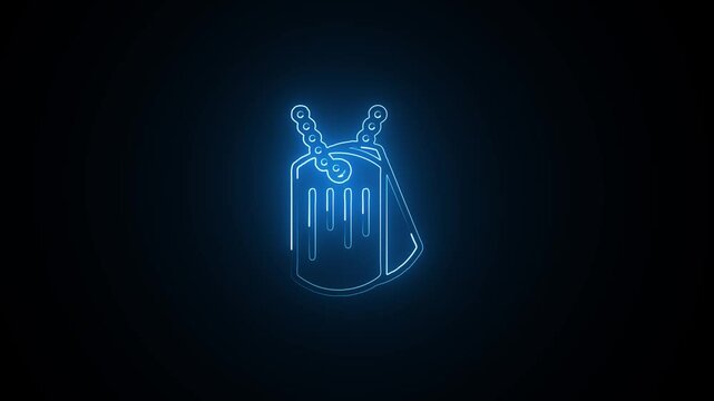 Glowing neon line Military dog tag icon isolated on black background. Identity tag icon. Army sign. Colorful outline concept. Vector.