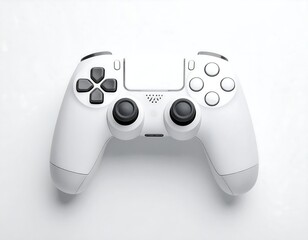 White game controller on white background