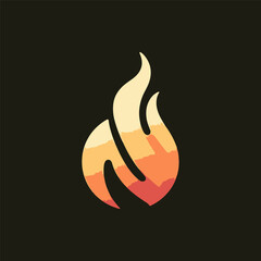 Abstract flame illustration on a dark background, symbolizing warmth and energy