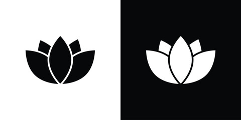 Lotus flower icon symbol. Simple, flat design for web and mobile app