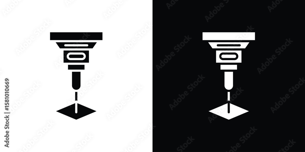 Poster laser machine icon symbol. simple, flat design for web and mobile app