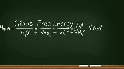 Chemical equation written on a chalkboard - Powered by Adobe