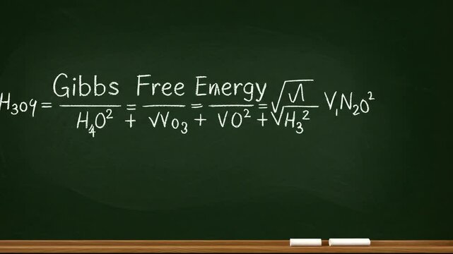 Chemical equation written on a chalkboard - Powered by Adobe