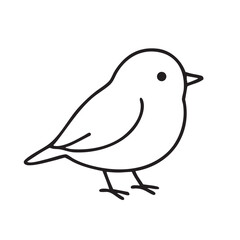 Obraz premium Simple Line Drawing of a Bird Minimalist Illustration for Children or Graphic Design Projects clean