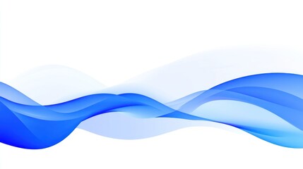 Fototapeta premium Abstract design with flowing blue waves on a white background.