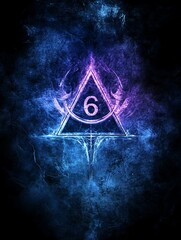 Abstract Symbol with Number Six, Smoky Design