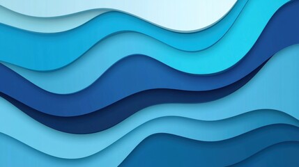 Fototapeta premium Abstract design with layered blue waves.