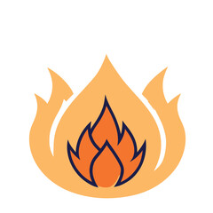 Fire flame Icon logo Vector Design on white background