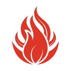Fire flame Icon logo Vector Design on white background