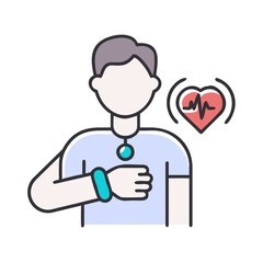 Person Monitoring Heart Rate with Wearable Technology