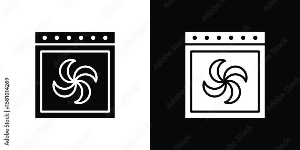 Poster convection turbofan stove icon symbol. simple, flat design for web and mobile app