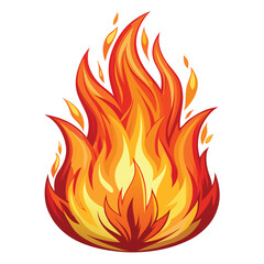 Fire flame icon on white background vector illustration in trendy flat style
