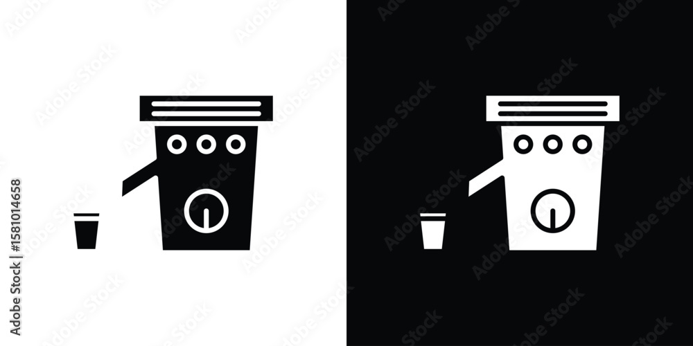 Poster cold pressed juicer icon symbol. simple, flat design for web and mobile app