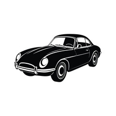 Fototapeta premium Classic coupe automobile silhouette vintage car retro