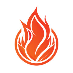 Fire flame Icon logo Vector Design on white background