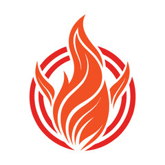 Fire flame Icon logo Vector Design on white background