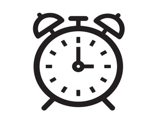 Classic Alarm Clock Icon in Elegant Line Style
