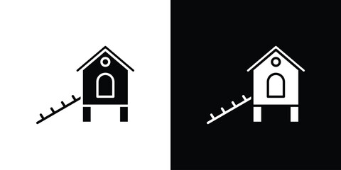Chicken coop icon symbol. Simple, flat design for web and mobile app © Power