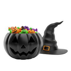 halloween witch with a pumpkin
