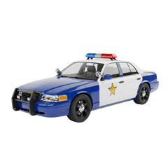 police car isolated on white