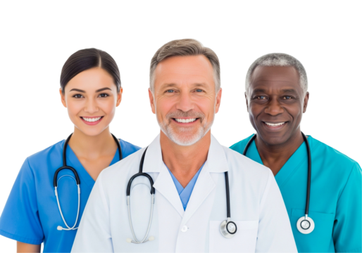 portrait of a smiling medical team