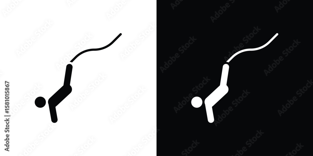 Poster Bungee jumping icon symbol. Simple, flat design for web and mobile app