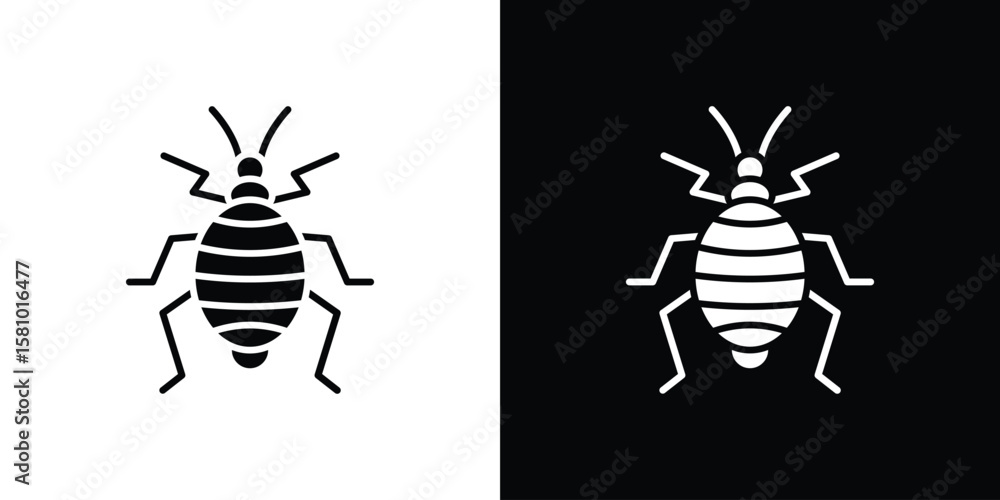 Poster bedbug icon symbol. simple, flat design for web and mobile app