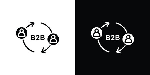 B2B icon symbol. Simple, flat design for web and mobile app