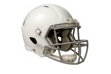 Football helmet with face mask isolated on transparent background, perfect for sports-related designs