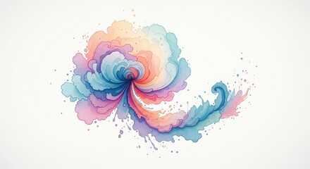 A Beautiful Watercolor Abstract Art Swirl Design Image