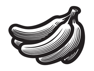 Fresh Banana Cluster Icon with Clean Design Aesthetic  