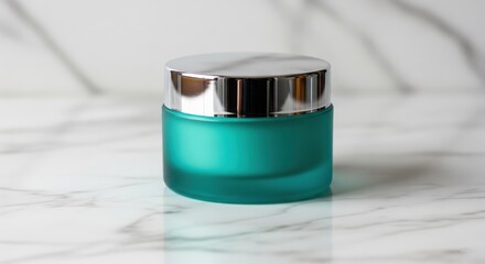 Cream Jar on Marble Background For Beauty Products