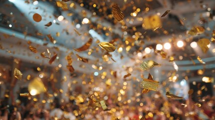 Celebration Atmosphere with Confetti and Smiles at Corporate Awards Night Event