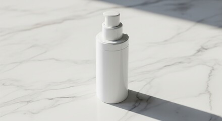 White Bottle Of Skin Product On Marble Surface