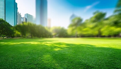 abstract green blurred city park day light nature background