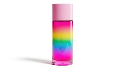 Colorful Perfume Bottle With A Rainbow Gradient